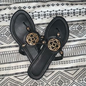 Size 7 black and gold Cato sandal